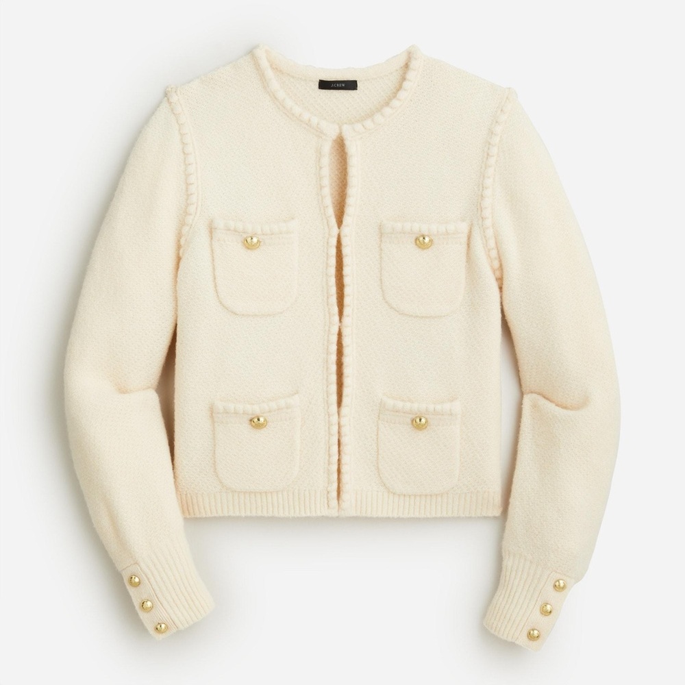 J. CREW Odette Sweater Lady Jacket SIZE SMALL in COLOR NATURAL (BEIGE)